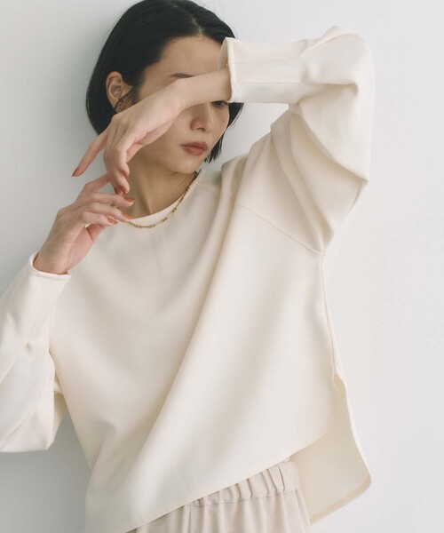 BIANCA(ビアンカ)の「【オンオフ着回し】大人の洗練プルオーバー(Tシャツ/カットソー・レディース・ベージュ/ダークネイビー/オフホワイト・38)」の16枚目の写真