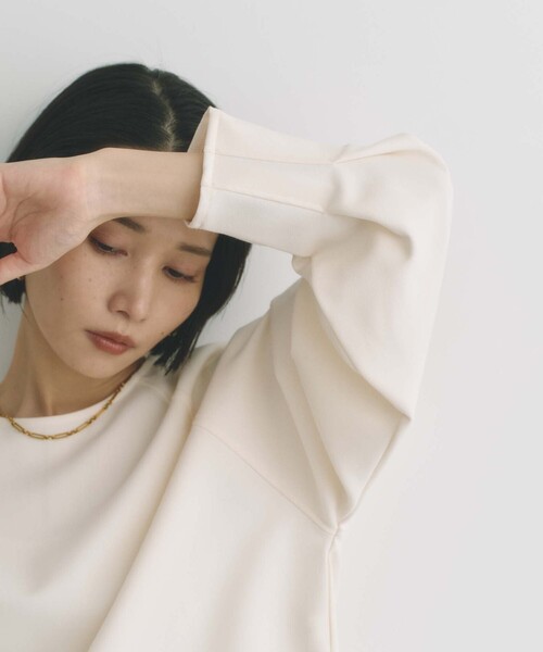 BIANCA(ビアンカ)の「【オンオフ着回し】大人の洗練プルオーバー(Tシャツ/カットソー・レディース・ベージュ/ダークネイビー/オフホワイト・38)」の17枚目の写真