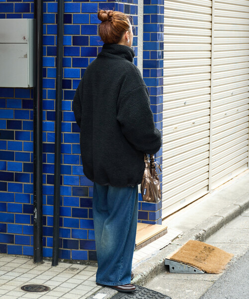 FREAK'S STORE（フリークスストア）の「限定展開　スタンドカラー リバーシブル ボア ブルゾン（ブルゾン・レディース・オリーブ/ブラック/グレー/ナチュラル・ﾌﾘ-）」の7枚目の写真