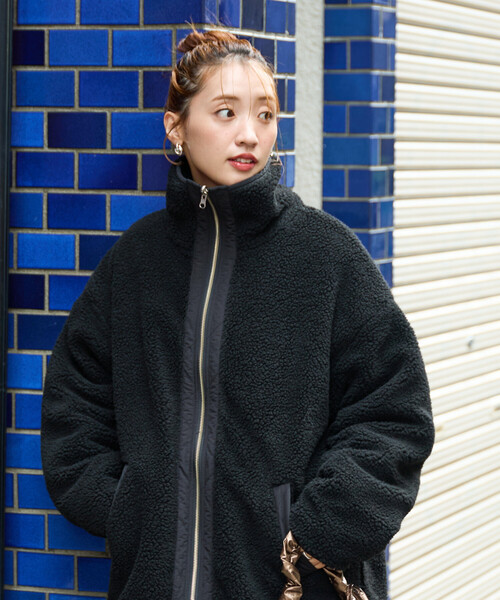 限定展開 スタンドカラー リバーシブル ボア ブルゾン（ブルゾン