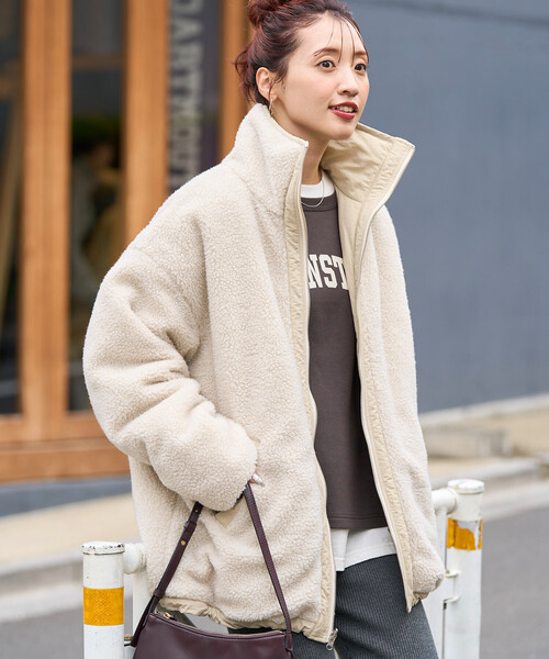 ♪様限定】Curensology ボアスタンドジップブルゾン チャコールグレー