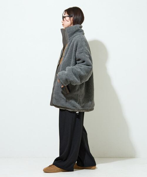 限定展開 スタンドカラー リバーシブル ボア ブルゾン（ブルゾン