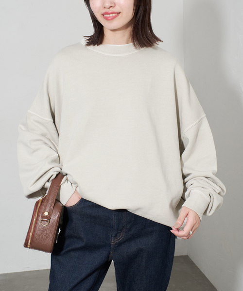 SLOBE IENA(スローブイエナ)の「《WEB限定/追加2》ビックシルエットピグメント裏毛プルオーバー(スウェット・レディース・ネイビー/ブラック系その他/ベージュ・FREE)」の19枚目の写真