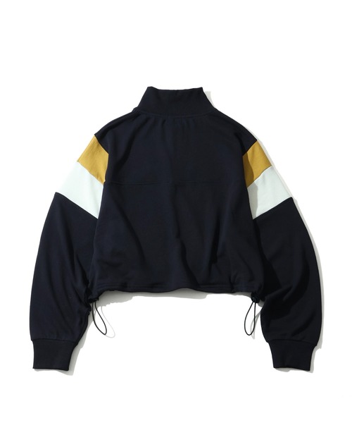 Dickies(ディッキーズ)の「【GENUINE DICKIES/ジェニュインディッキーズ】裏毛 ショート丈 ハーフジップ スウェット(スウェット・レディース・ダークネイビー/オフホワイト/スミクロ・M/L)」の10枚目の写真