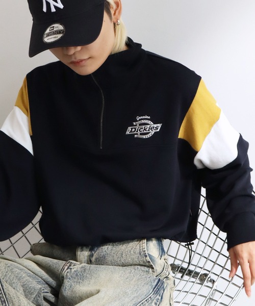 Dickies(ディッキーズ)の「【GENUINE DICKIES/ジェニュインディッキーズ】裏毛 ショート丈 ハーフジップ スウェット(スウェット・レディース・ダークネイビー/オフホワイト/スミクロ・M/L)」の20枚目の写真
