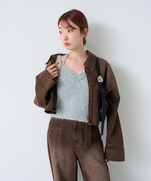 Kastane（カスタネ）の「*【4色展開】シャギーニットキャミ