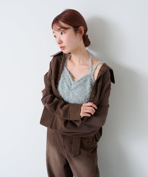 SHISHIKUI ニットキャミ　ブラウン 完売 SHISHIKUI KNIT CAMI / BROWN ニットキャミ - メルカリ