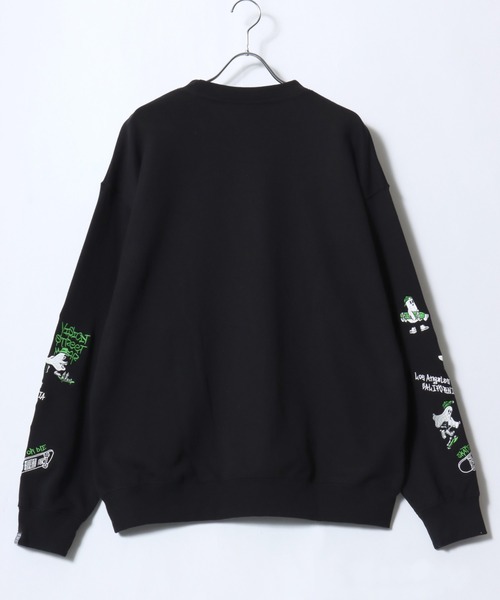 VISION STREET WEAR(ヴィジョンストリートウェア)の「VISION STREET WEAR/ヴィジョンストリートウエア オーバーサイズ 裏毛 ワンポイントロゴ スケボーベアバックプリント 袖ゴースト刺繍 スウェットトレーナー レディース メンズ(スウェット・レディース・アッシュグレー/ブラック/オフホワイト/グレー系その他/ワイン/チャコール・M/L/LL)」の7枚目の写真