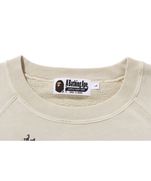 A BATHING APE(アベイシングエイプ)の「DESTROY WASHED EFFECT RELAXED FIT CREWNECK SWEATSHIRT(スウェット・メンズ・ブラック/アイボリー・SMALL/MEDIUM/LARGE/X-LARGE/XX-LARGE/XXX-LARGE)」の7枚目の写真