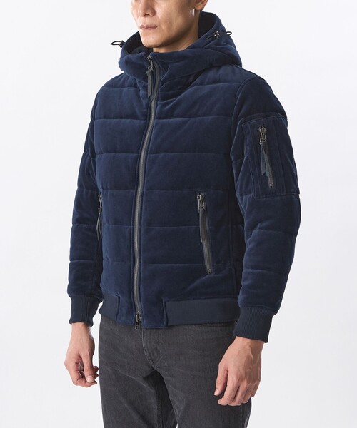 EPOCA UOMO(エポカウォモ)の「【Safari Lounge別注】ベロアジャージー中わたブルゾン(ブルゾン・メンズ・ダークネイビー/ブラック・48/46)」の6枚目の写真