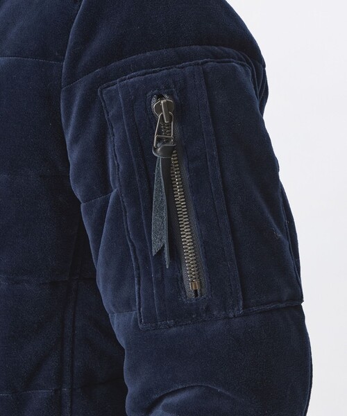 EPOCA UOMO(エポカウォモ)の「【Safari Lounge別注】ベロアジャージー中わたブルゾン(ブルゾン・メンズ・ダークネイビー/ブラック・48/46)」の8枚目の写真