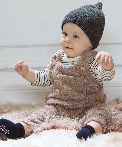 petit main（プティマイン）の「もこもこクマサロペセット（その他ベビーウェア・キッズ・モカ/アイボリー・70cm/80ｃｍ）」の3枚目の写真