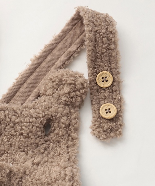 petit main（プティマイン）の「もこもこクマサロペセット（その他ベビーウェア・キッズ・モカ/アイボリー・70cm/80ｃｍ）」の12枚目の写真