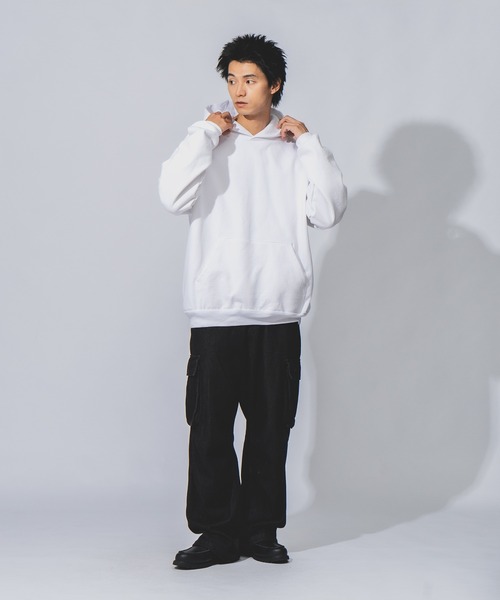 LOS ANGELES APPAREL（ロサンゼルスアパレル）の「【LOS ANGELES APPAREL /ロサンゼルス アパレル】14OZ ヘビースウェットフーディー HF09 14oz ヘビーフリース フード付きプルオーバー スウェットシャツ MADE IN USA パーカー トレーナー フーディー（パーカー・メンズ・ネイビー/ホワイト・MEDIUM/XX-LARGE/LARGE/X-LARGE）」の4枚目の写真