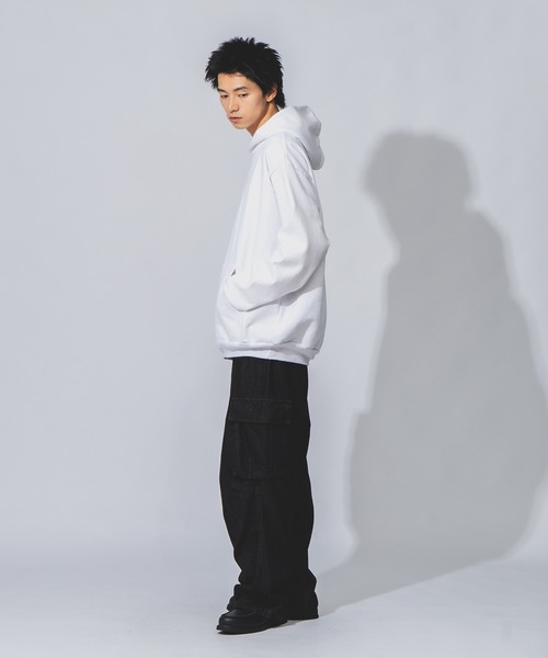 LOS ANGELES APPAREL（ロサンゼルスアパレル）の「【LOS ANGELES APPAREL /ロサンゼルス アパレル】14OZ ヘビースウェットフーディー HF09 14oz ヘビーフリース フード付きプルオーバー スウェットシャツ MADE IN USA パーカー トレーナー フーディー（パーカー・メンズ・ネイビー/ホワイト・MEDIUM/XX-LARGE/LARGE/X-LARGE）」の5枚目の写真