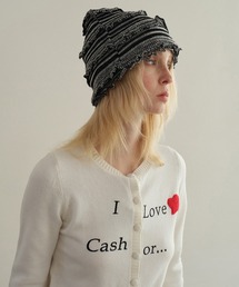 【SANSeLF】 フリルリブニットキャップ レイヤードフォルム ルーズシルエット saa25a129