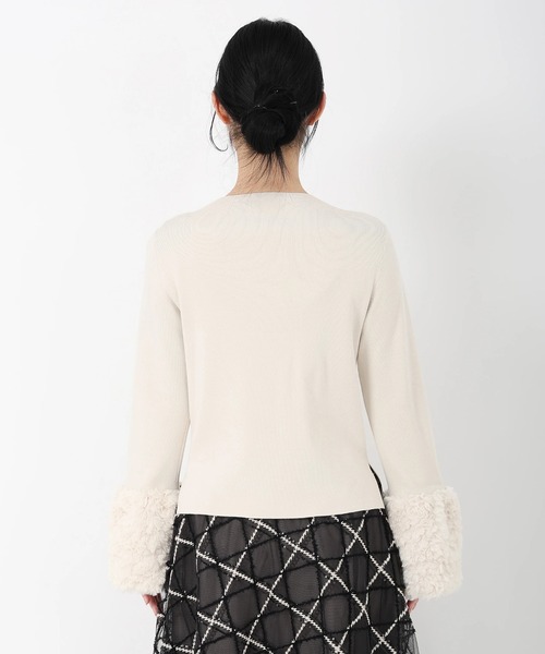 STRAWBERRY-FIELDS（ストロベリーフィールズ）の「シェルストレッチ_袖口フェイクファーニット（ニット/セーター・レディース・キナリ/モカ・2）」の10枚目の写真