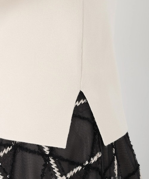 STRAWBERRY-FIELDS（ストロベリーフィールズ）の「シェルストレッチ_袖口フェイクファーニット（ニット/セーター・レディース・キナリ/モカ・2）」の5枚目の写真