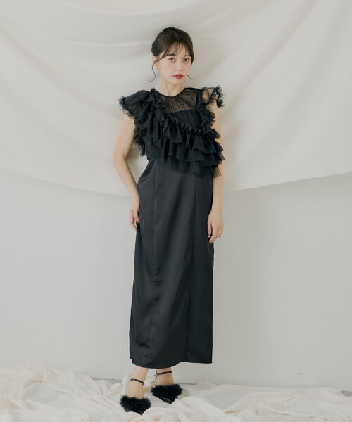 セール】【SALON by Chico】アシメフリルトップス+キャミワンピース