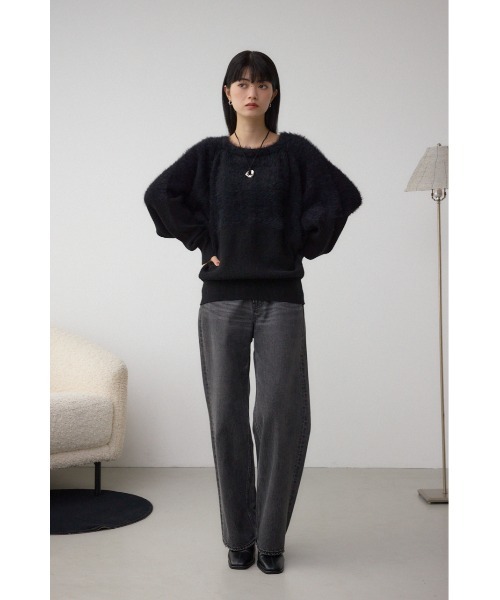 AZUL by moussy（アズールバイマウジー）の「シャギー切替ドルマンニット（ニット/セーター・レディース・アイボリー/ブラック/グレー・FREE）」の17枚目の写真