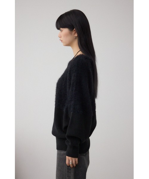 AZUL by moussy（アズールバイマウジー）の「シャギー切替ドルマンニット（ニット/セーター・レディース・アイボリー/ブラック/グレー・FREE）」の19枚目の写真