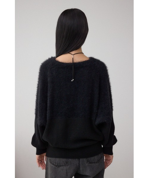 AZUL by moussy（アズールバイマウジー）の「シャギー切替ドルマンニット（ニット/セーター・レディース・アイボリー/ブラック/グレー・FREE）」の20枚目の写真