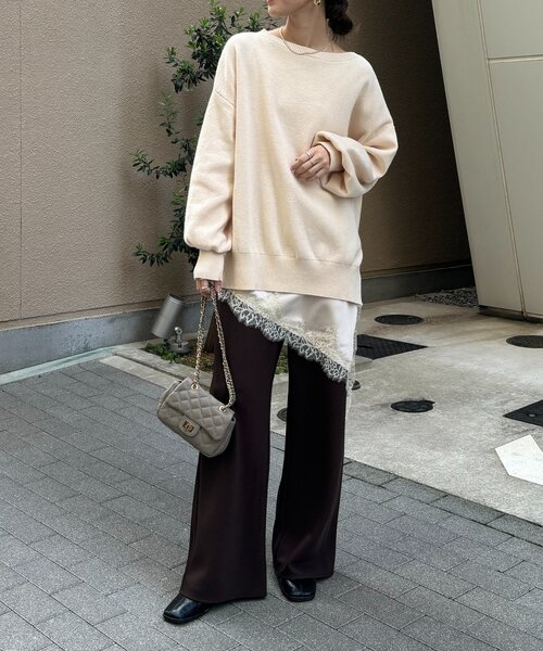 DouDou（ドゥドゥ）の「【インフルエンサーREI企画】ルーズニット（ニット/セーター・レディース・ブラウン/チャコールグレー/オフホワイト・FREE）」の4枚目の写真