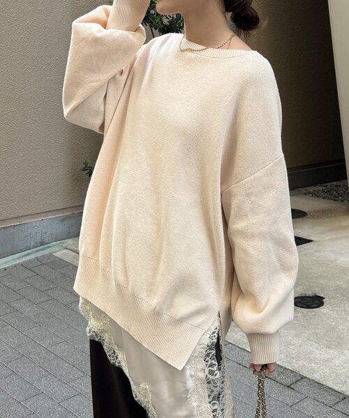 DouDou（ドゥドゥ）の「【インフルエンサーREI企画】ルーズニット（ニット/セーター・レディース・ブラウン/チャコールグレー/オフホワイト・FREE）」の8枚目の写真