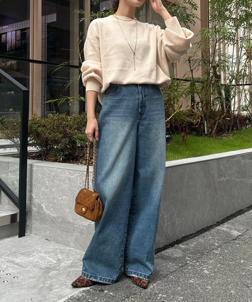 DouDou（ドゥドゥ）の「【インフルエンサーREI企画】ルーズニット（ニット/セーター・レディース・ブラウン/チャコールグレー/オフホワイト・FREE）」の12枚目の写真