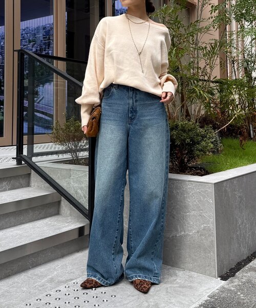 DouDou（ドゥドゥ）の「【インフルエンサーREI企画】ルーズニット（ニット/セーター・レディース・ブラウン/チャコールグレー/オフホワイト・FREE）」の13枚目の写真