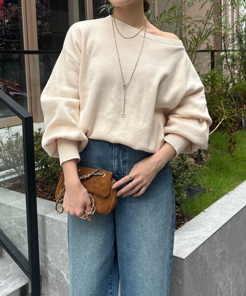 DouDou（ドゥドゥ）の「【インフルエンサーREI企画】ルーズニット（ニット/セーター・レディース・ブラウン/チャコールグレー/オフホワイト・FREE）」の18枚目の写真