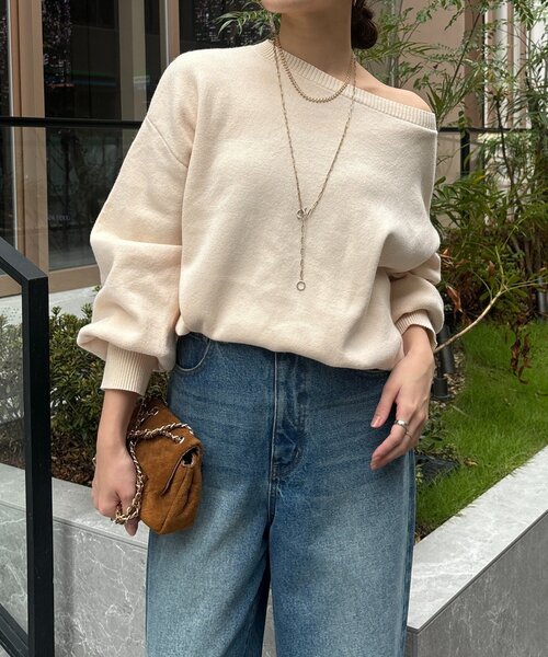 DouDou（ドゥドゥ）の「【インフルエンサーREI企画】ルーズニット（ニット/セーター・レディース・ブラウン/チャコールグレー/オフホワイト・FREE）」の19枚目の写真