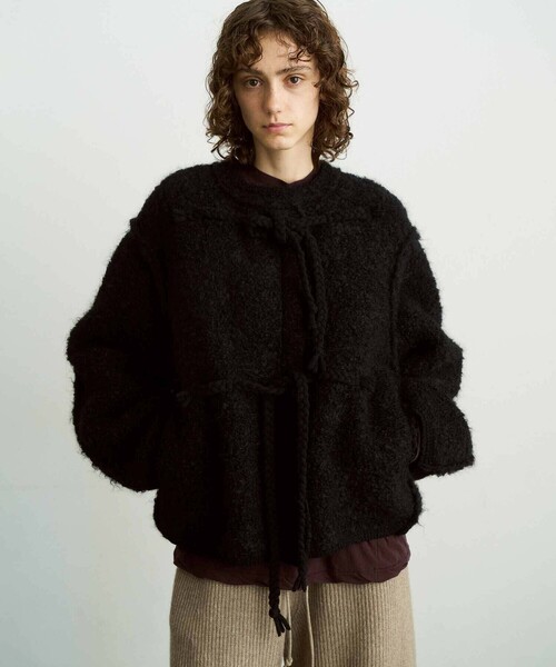 unfil アンフィル　モヘア　シェットランド　ウールジャケット UNFIL | モヘア＆シェットランドウール ニットジャケット WOMEN（ノー