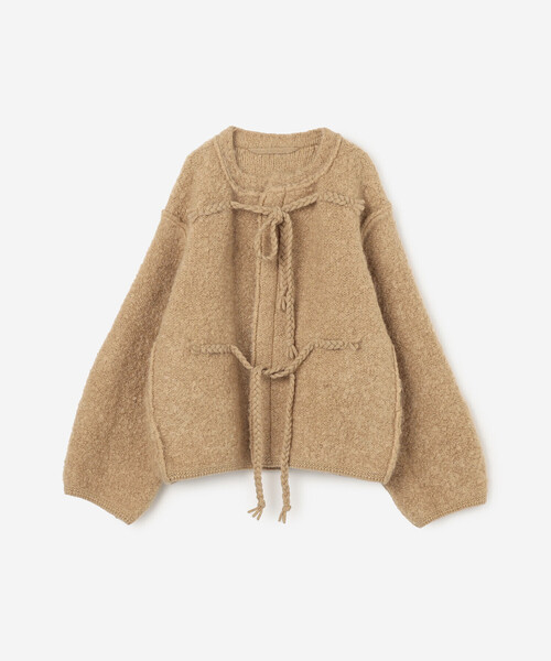 UNFIL(アンフィル)の「UNFIL | モヘア&シェットランドウール ニットジャケット WOMEN(ノーカラージャケット・レディース・ブラック/キャメル・1)」の16枚目の写真