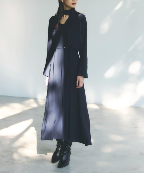 ダブルサテンクラシカルワンピース（ワンピース）｜anuans（ア