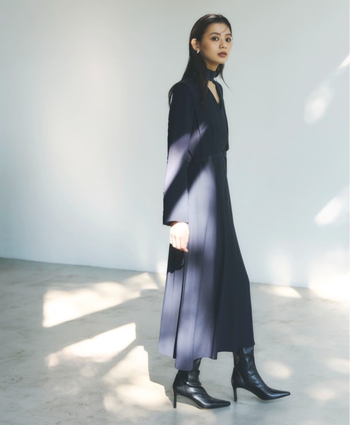 【試着のみ!完売商品】anuans ダブルサテンクラシカルワンピース サイズ2 ダブルサテンクラシカルワンピース