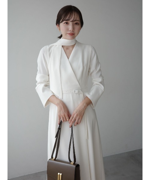 ダブルサテンクラシカルワンピース（ワンピース）｜anuans（ア