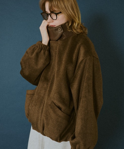 Leather-Collar Melton Jacket / レザーカラー メルトンジャケット