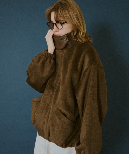 Leather-Collar Melton Jacket / レザーカラー メルトンジャケット