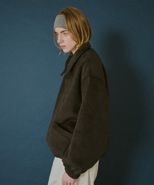 BROKEN BASE(ブロークンベース)の「Leather-Collar Melton Jacket / レザーカラー メルトンジャケット(その他アウター・メンズ・ブラック/ブラウン・MEDIUM/LARGE)」の7枚目の写真