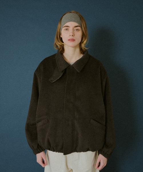 BROKEN BASE(ブロークンベース)の「Leather-Collar Melton Jacket / レザーカラー メルトンジャケット(その他アウター・メンズ・ブラック/ブラウン・MEDIUM/LARGE)」の11枚目の写真