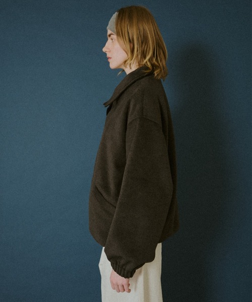 BROKEN BASE(ブロークンベース)の「Leather-Collar Melton Jacket / レザーカラー メルトンジャケット(その他アウター・メンズ・ブラック/ブラウン・MEDIUM/LARGE)」の13枚目の写真