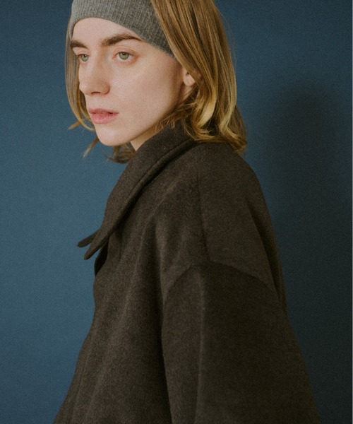 BROKEN BASE(ブロークンベース)の「Leather-Collar Melton Jacket / レザーカラー メルトンジャケット(その他アウター・メンズ・ブラック/ブラウン・MEDIUM/LARGE)」の14枚目の写真