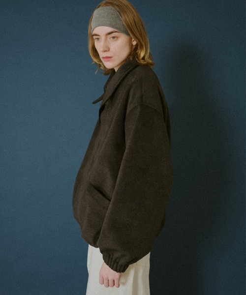 BROKEN BASE(ブロークンベース)の「Leather-Collar Melton Jacket / レザーカラー メルトンジャケット(その他アウター・メンズ・ブラック/ブラウン・MEDIUM/LARGE)」の16枚目の写真