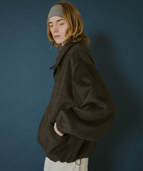 BROKEN BASE(ブロークンベース)の「Leather-Collar Melton Jacket / レザーカラー メルトンジャケット(その他アウター・メンズ・ブラック/ブラウン・MEDIUM/LARGE)」の17枚目の写真