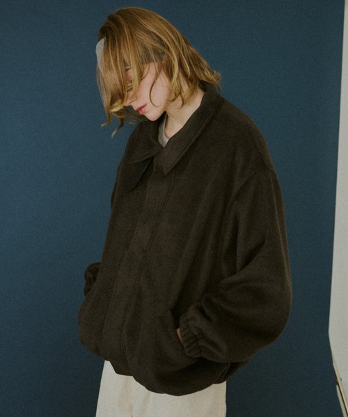 BROKEN BASE(ブロークンベース)の「Leather-Collar Melton Jacket / レザーカラー メルトンジャケット(その他アウター・メンズ・ブラック/ブラウン・MEDIUM/LARGE)」の18枚目の写真