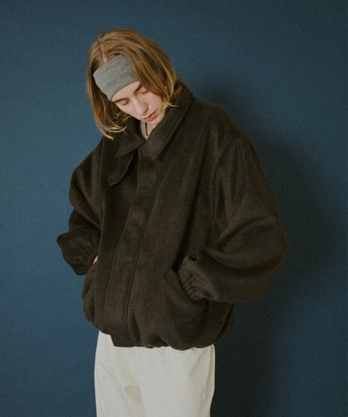 BROKEN BASE(ブロークンベース)の「Leather-Collar Melton Jacket / レザーカラー メルトンジャケット(その他アウター・メンズ・ブラック/ブラウン・MEDIUM/LARGE)」の20枚目の写真