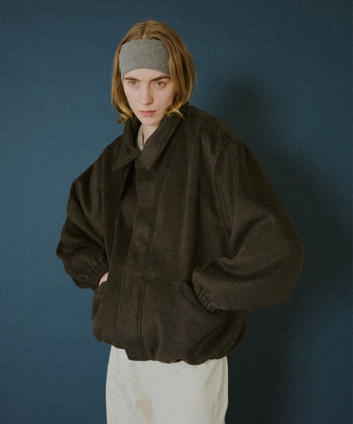 BROKEN BASE(ブロークンベース)の「Leather-Collar Melton Jacket / レザーカラー メルトンジャケット(その他アウター・メンズ・ブラック/ブラウン・MEDIUM/LARGE)」の21枚目の写真