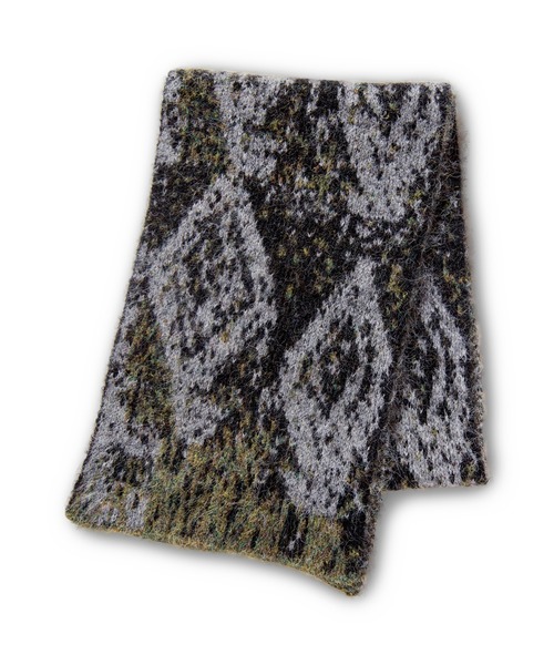 OSMOSIS（オズモーシス）の「ダイヤ柄ジャガードストール（ストール/ショール・レディース・カーキ/ブラック/レッド・ONE SIZE）」の2枚目の写真