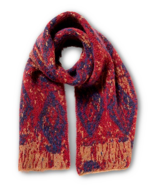 OSMOSIS（オズモーシス）の「ダイヤ柄ジャガードストール（ストール/ショール・レディース・カーキ/ブラック/レッド・ONE SIZE）」の13枚目の写真